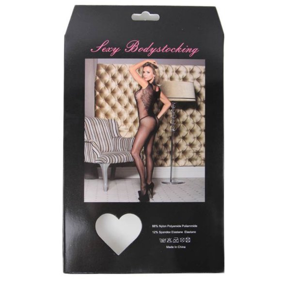 Flower Wing Pattern Fishnet Body Stocking - Picture 4 of 4